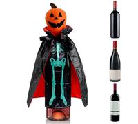 objbhuely Fundas para botellas de vino de Halloween, cubierta de vino espeluznante para festivales, accesorios de decoración de contenedores de champán para mesa de coleccionistas, entusiastas de