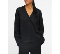 Object Camisa de mujer cuello pico fluida. Negro 40