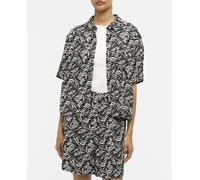 Object Camisa de mujer manga corta estampada. Blanco 42