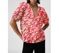 Object Camisa de mujer manga corta estampada. Coral 38
