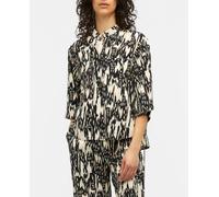Object Camisa de mujer manga corta estampada. Negro 40