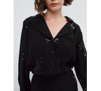 Object Camisa de mujer manga larga. Negro 36