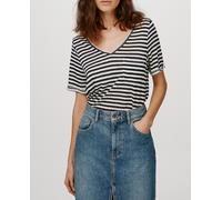 Object Camiseta de mujer manga corta cuello pico. Azul marino 40