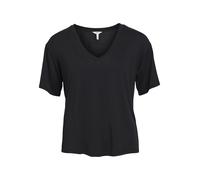 Object Objannie Re S/S V-Neck Top Noos Camiseta, Negro, XS Mujeres