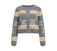Object Knit Objgalia L/S Re-Cárdigan de Punto Noos, Color Gris, XL para Mujer