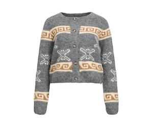 Object Knit Objgalia L/S Re-Cárdigan de Punto Noos, Color Gris, XL para Mujer