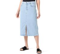 Object Noos Falda Vaquera para Mujer Objellen MW Midi, Mezclilla De Color Azul Claro, M