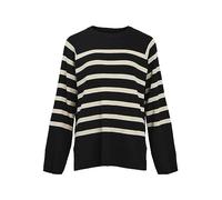 Object Objester LS Knit Top Noos Suéter, Negro/Rayas: Sandshell, L para Mujer