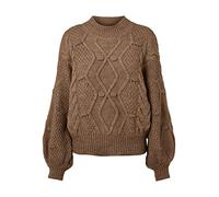 Object Objkamma Cable Knit Noos-Jersey Suéter, fósil, S para Mujer