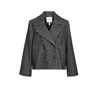 Object Objkeily Short Jacket Noos Chaqueta, Medium Grey Melange/Patrón: Black Herringbone, 36 Mujeres