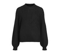 Object Objnova Stella Cable Knit Jersey Noos Punto, Negro, XS para Mujer
