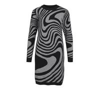 Object Objray L/S Knit Dress AOP Noos Vestido de Punto, Negro/patrón: Cebra Gris Jaspeado Medio, L Mujeres