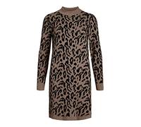 Object Objray L/S Knit Dress AOP Noos Vestido, Fósil/Black Small Animal Jaquard, L para Mujer