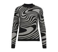 Object Objray L/S Knit Pullover AOP Noos Jersey de Punto, Negro/patrón: Cebra Gris Jaspeado Medio, XL para Mujer