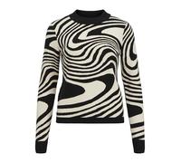 Object Objray L/S Knit Pullover AOP Noos Jersey de Punto, Negro/patrón: Sandshell Cebra, L para Mujer