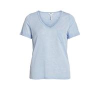 OBJECT OBJTESSI Slub S/S V-Neck Noos Camiseta sin Mangas, Serenity, XS para Mujer