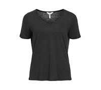 Object Objthea S/S Re V-Neck Top Noos, Negro, M Mujeres