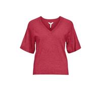 Object Objthess 2/4 Lo V-Neck Knit Top Noos, Karanda Red, XS Mujeres