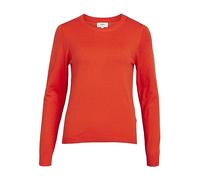 Object Objthess L/S Noos-Jersey de Punto con Cuello Redondo, Cherry Tomato/Detail:Melange, S para Mujer