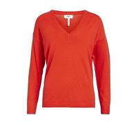 Object Objthess L/S Noos-Jersey de Punto con Cuello en V, Cherry Tomato, XS para Mujer