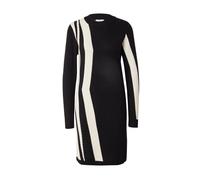 Object Objray L/S Knit Dress AOP Noos Vestido de Punto, Negro/Patrón: Rayas Verticales de Sandshell, L Mujeres
