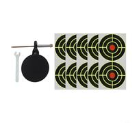 Objetivo de acero resistente de 80 mm, acero al carbono con 10 calcomanías para entrenamiento, práctica de montaje en pared de árbol portátil
