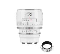 Objetivo de Cine Manual Profesional de fotograma Completo 7artisans 50 mm T2.1 Serie Infinte, Compatible con Montura EF para fotografía y Cine, Color Blanco