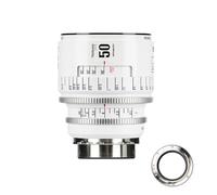 Objetivo de Cine Manual Profesional de fotograma Completo 7artisans 50 mm T2.1 Serie Infinte, Compatible con Montura PL para fotografía y Cine, Color Blanco