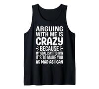 Objetivo de discusión Loca te vuelve Loco Humor Camiseta sin Mangas