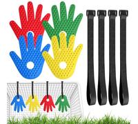 Objetivo de Portería para Fútbol,Pack de 4 Discos Colores + 4 Correas Ajustables (100 cm),Set de Entrenamiento de Fútbol,Equipo para Práctica de Tiro para Niños y Entrenadores (En Forma de Palma)