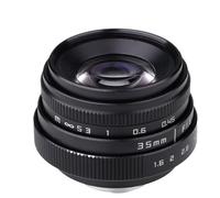 Objetivo Fijo de Enfoque Manual de 35 mm F1.6 Compatible con monturas Sony E, EOS M, N1, C, FX y NEX Micro 4/3 C-M4/3 for cámaras sin Espejo.(EOSM)