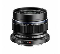 Objetivo Olympus M.Zuiko Digital ED 12 mm F2.0, Longitud Focal Fija rápida, Apto para Todas Las cámaras MFT (Modelos Olympus OM-D & Pen, Serie G de Panasonic), Negro