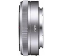 Sony Objetivo tipo "pancake" E16mm F2,8 SEL16F28 en Plata lente