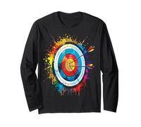 Objetivo Tiro con Arco - Diseño Colorido Flechas Artístico Manga Larga