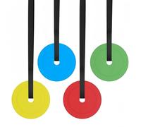 Objetivos de fútbol, 4 discos de entrenamiento de fútbol de 15 cm, para colgar, red de destino de fútbol, con diana ajustable para entrenamiento deportivo en casa y al aire libre