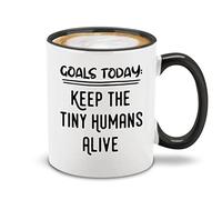 Objetivos De Hoy: Mantener Vivos A Los Pequeños Humanos Taza De Café Con Asa Mug Microondas Taza Para Oficina Espresso Hogar 330Ml