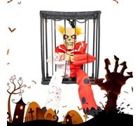 Objetos De Escena Animados De Halloween - Fantasma Calavera De 30 Cm, Espíritu De Activación del Toque Sonoro, Figura Colgante Espeluznante, Pantalla De Horror En Movimiento | Ligero para Batir