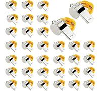 OBKJJ Silbato de Entrenador, Paquete de 35 silbatos de árbitro de fútbol con cordón para Entrenamiento Deportivo de Emergencia árbitro 1