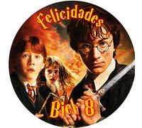 OBLEA de H ARRY POTER Redonda Personalizada para Pastel o Tarta, Papel Comestible Decoracion Cumpleaños, Obleas Comestibles Torta Redondo - Vegano y Sin Gluten