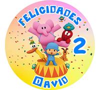 OBLEA de POCOYÓ Redonda Personalizada para Pastel o Tarta, Papel Comestible Decoracion Cumpleaños, Obleas Comestibles Torta Redondo - Vegano y Sin Gluten