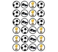 Oblea o Azúcar, Magdalenas de fútbol, Cintas, Soccer Muffins, Football Cupcakes, Varios Medidas de Fotos Comestibles para Panecillos (24x4cm, Oblea, opción1)