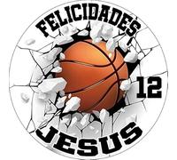 OBLEA o Papel de AZÚCAR, Baloncesto, Basketball, Personalizada Foto con Nombre, Edad y Texto, Foto Comestibles para Tartas de Cumpleaños, Varios Tamaños, DISCO