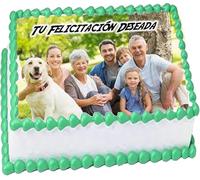 OBLEA o Papel de AZÚCAR, Foto de Tarta Personalizada con Nombre y Edad, para Cumpleaños y otras Ocasiones Especiales, Varios Medidas de Fotos Comestibles para Pasteles. RECTANGULAR
