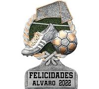 OBLEA o papel de AZÚCAR, Trofeo de Fútbol, Personalizado Foto con Nombre y Edad para Tarta, Cumpleaños y Ocasiones Especiales, Varias Medidas de la Pastel Rectangular Foto Comestible