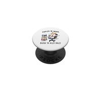 Obligado a Trabajar Nacido de Dilly Dally Cat PopSockets PopGrip Adhesivo