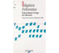 Obligations Dinformation : Guide Pratique À Lusage Des Fabricants (ebo