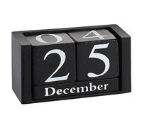 Obling Calendario de mesa, calendario de madera, transformación manual, duradero, elegante, accesorio para el hogar o la oficina (pequeño negro)