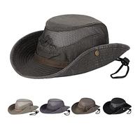 Obling Sombrero de Sol de algodón, protección UV, de Verano de Playa, de Safari de Pesca Plegable con Malla Transpirable y Correa Ajustable (Ejercito Verde)