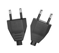 Oblinple 2 Piezas Enchufe Europeo Plano, Enchufes Euro de Alimentación 250V 2.5A, Clavija Enchufe Electricas Macho de Decoración del Hogar de Schuko Instala o Reemplaza (Negro)