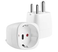 Oblinple 2PCS Adaptador de Viaje India, Adaptador Enchufe UE a India, Plug Europa a India, Adapter Tipo D para Sri Lanka, Níger, Líbano, Nepal, Maldives (Blanco)